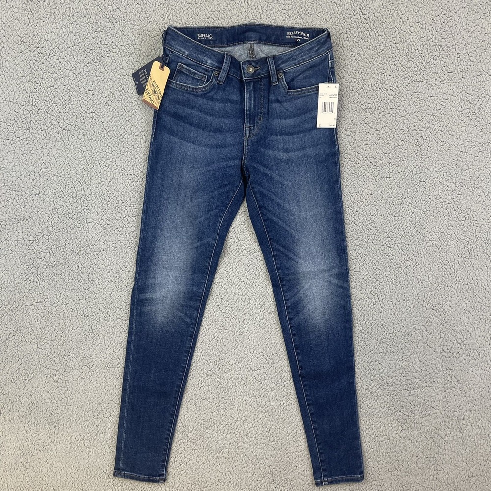 Buffalo David Bitton Skinny Jeans Women's Sz 25 Mid Rise Skinny Denim Jeans‎ NWT
